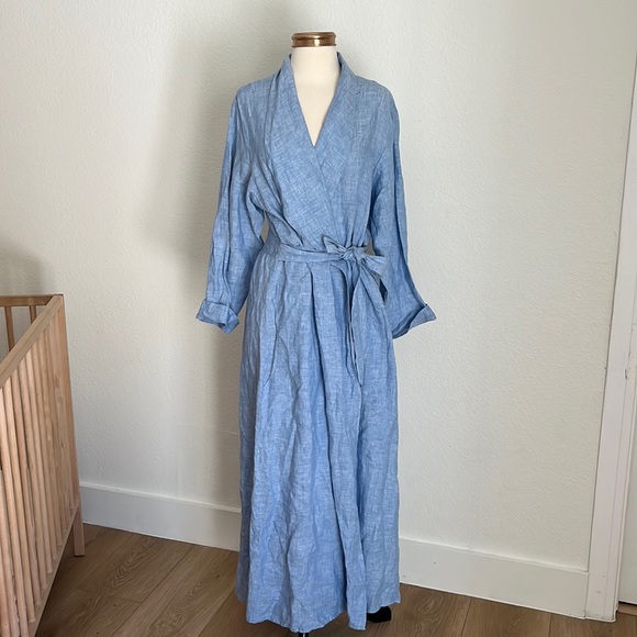Linen Dreams Other - Linen Dreams (Like-new) | Classic Chambray Linen Long Lounge Robe